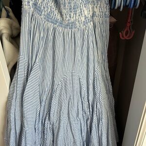 Philosophy Blue and White A-Line Skirt